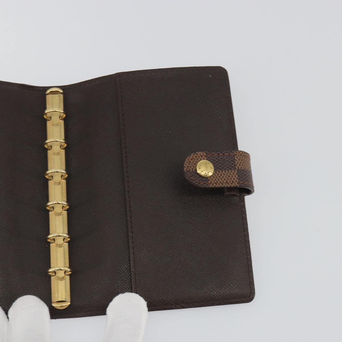 LOUIS VUITTON Damier Ebene Agenda PM Day Planner Cover R20029 LV Auth 193759