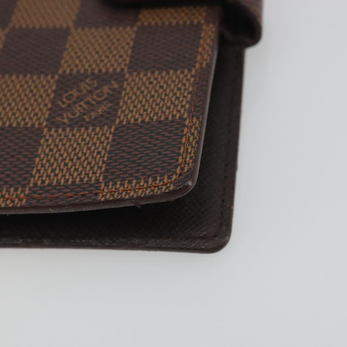 LOUIS VUITTON Damier Ebene Agenda PM Day Planner Cover R20029 LV Auth 193759