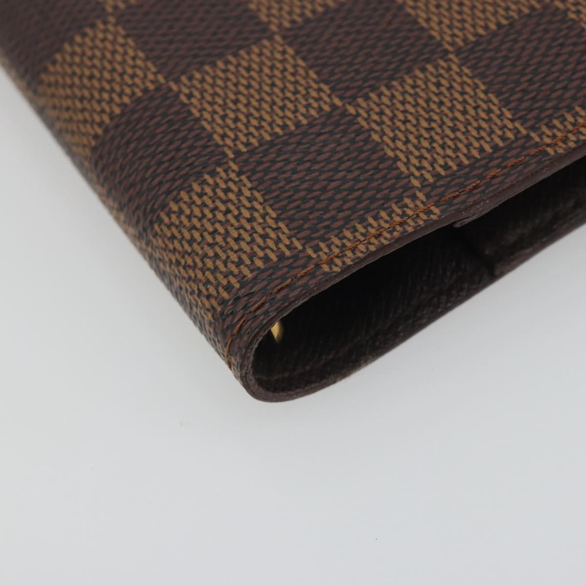 LOUIS VUITTON Damier Ebene Agenda PM Day Planner Cover R20029 LV Auth 193759