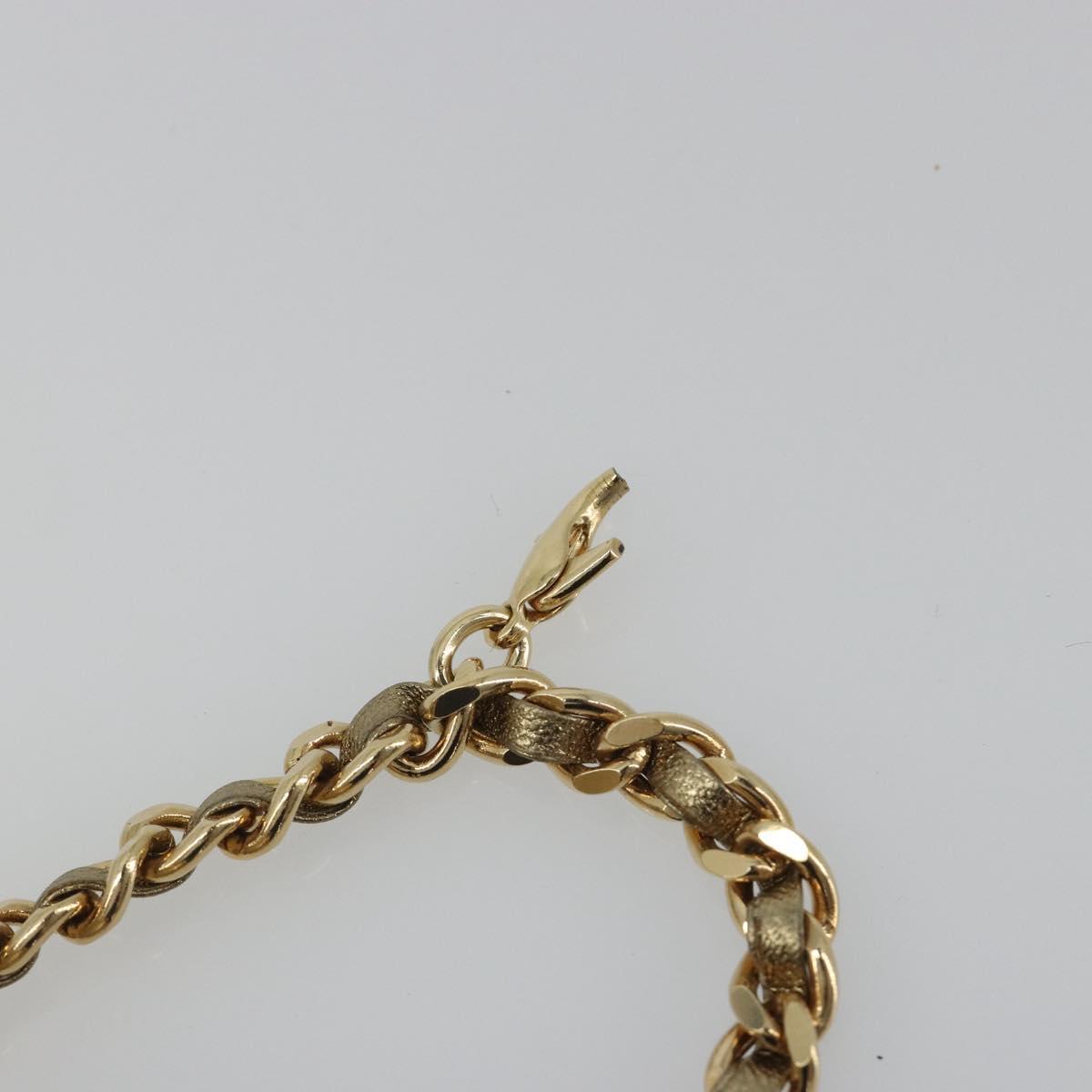 CHANEL Mini Mini Matelasse 10 Chain Hand Pouch Lamb Skin Gold CC Auth 193763A