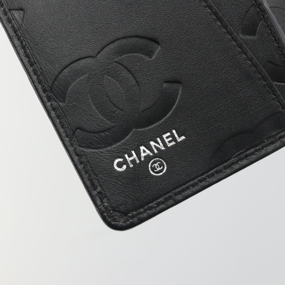 CHANEL Matelasse Cambon Line Day Planner Cover Leather Black CC Auth 193764M