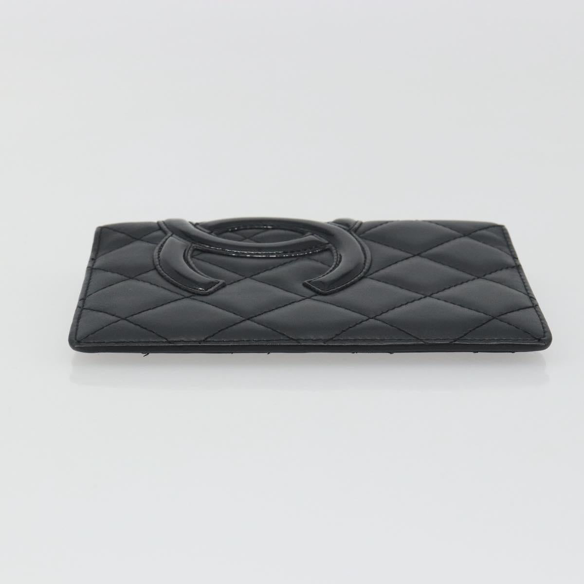 CHANEL Matelasse Cambon Line Day Planner Cover Leather Black CC Auth 193764M