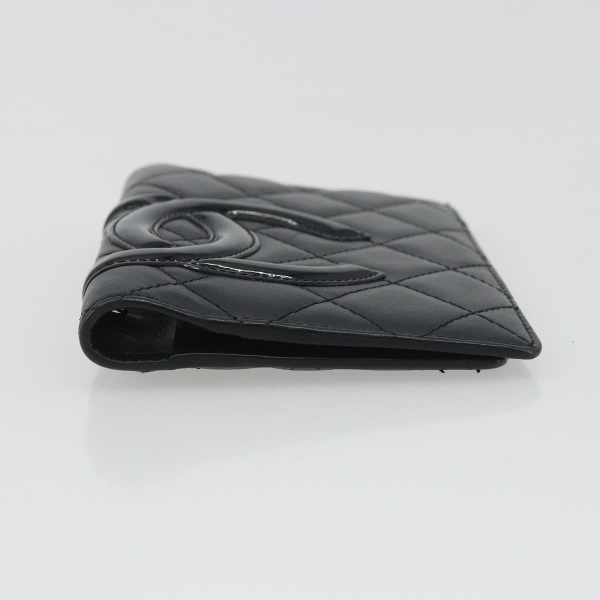 CHANEL Matelasse Cambon Line Day Planner Cover Leather Black CC Auth 193764M