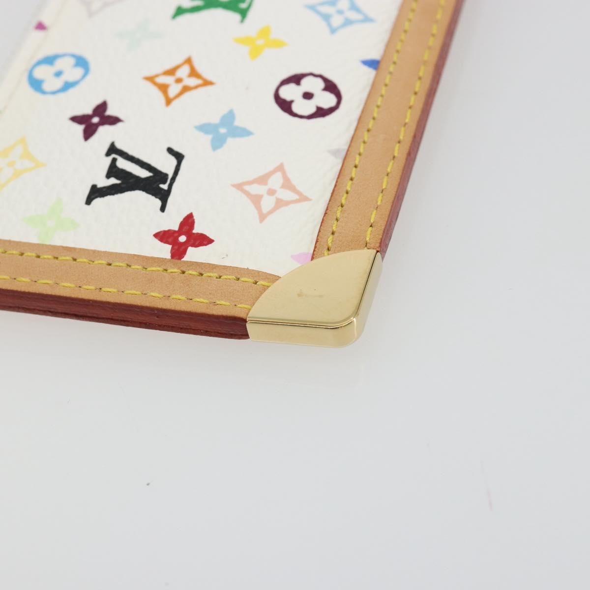 LOUIS VUITTON Monogram Multicolor Pochette Cles Purse White M92655 Auth 193766M