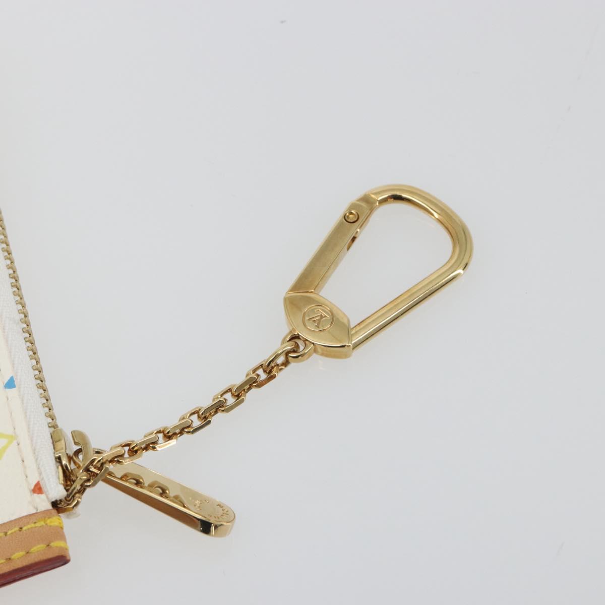 LOUIS VUITTON Monogram Multicolor Pochette Cles Purse White M92655 Auth 193766M