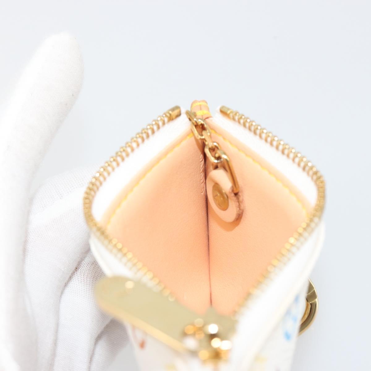 LOUIS VUITTON Monogram Multicolor Pochette Cles Purse White M92655 Auth 193766M