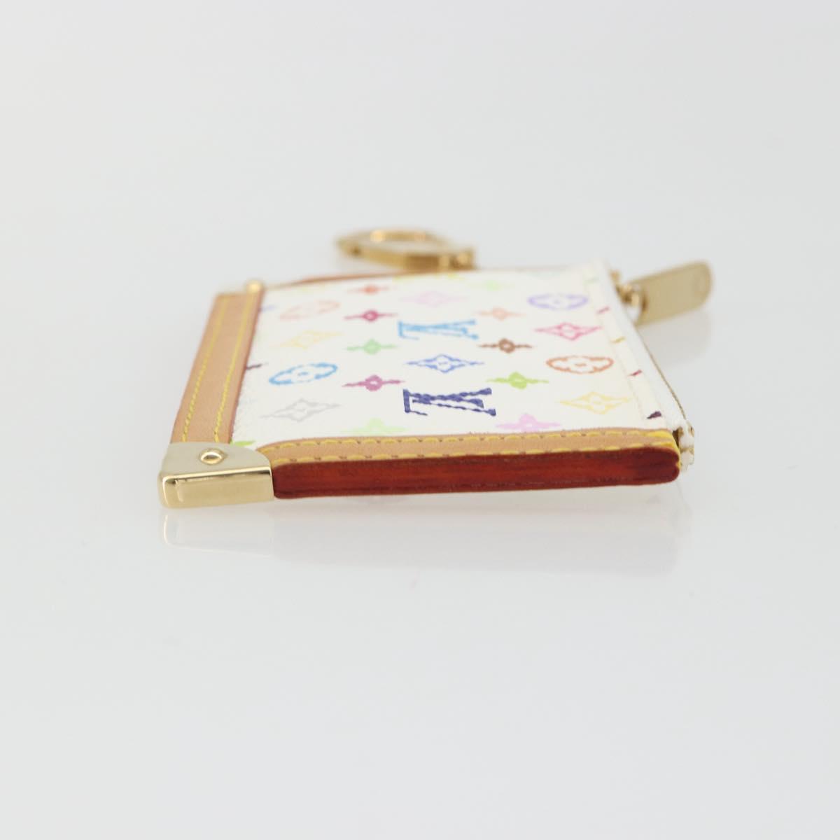 LOUIS VUITTON Monogram Multicolor Pochette Cles Purse White M92655 Auth 193766M