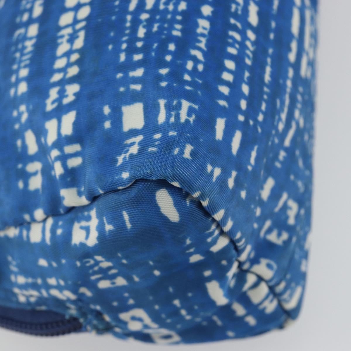 PRADA Pouch Nylon Blue Silver Auth 193770