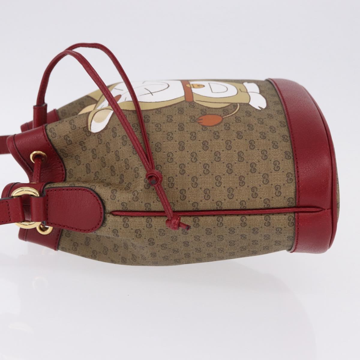 GUCCI Micro GG Supreme x Doraemon Fujiko-Pro Bag PVC Beige 655597 Auth 193779SM