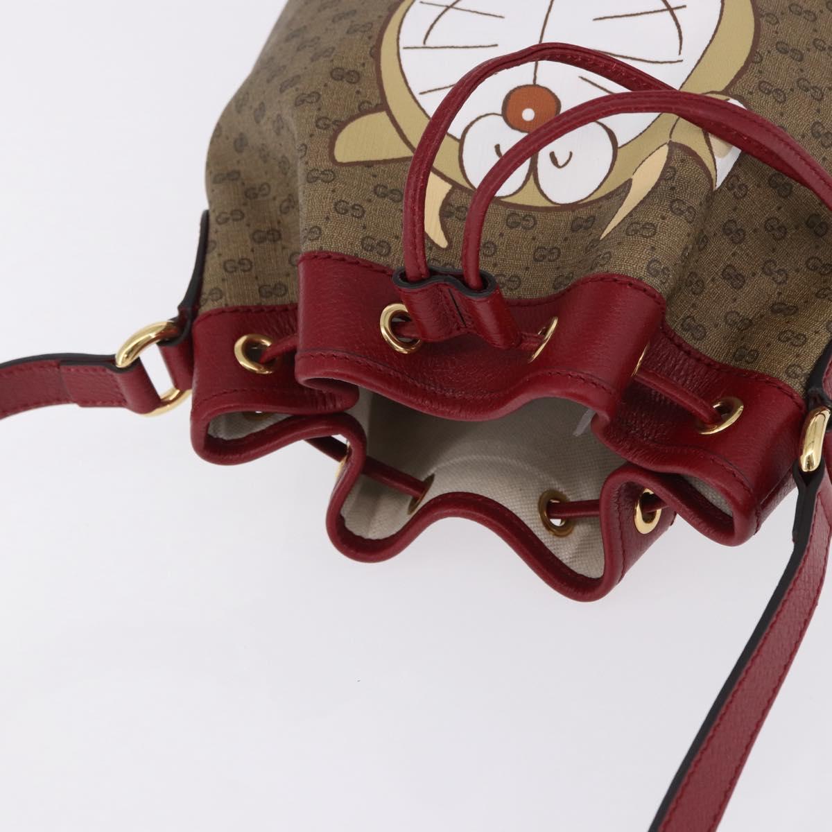 GUCCI Micro GG Supreme x Doraemon Fujiko-Pro Bag PVC Beige 655597 Auth 193779SM