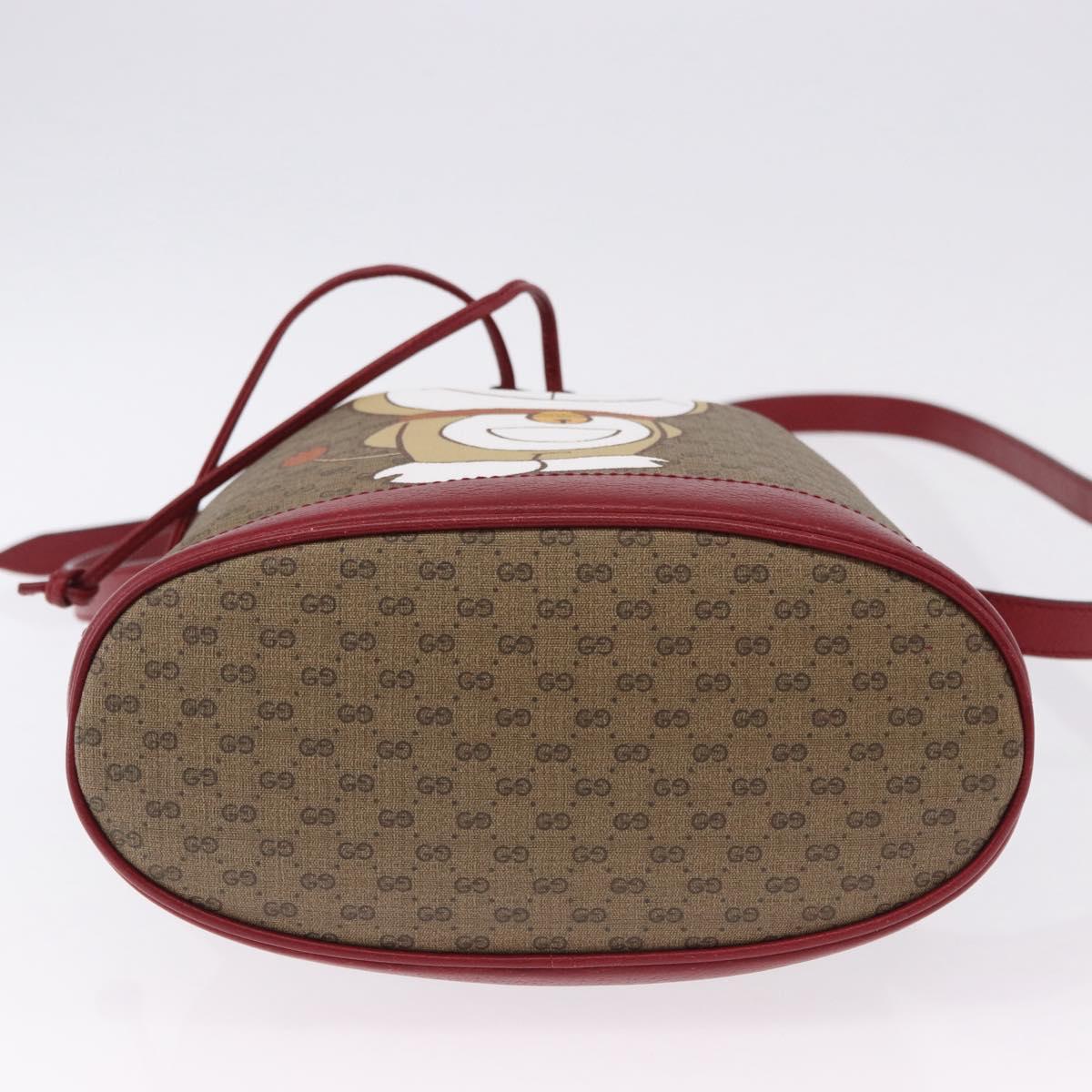 GUCCI Micro GG Supreme x Doraemon Fujiko-Pro Bag PVC Beige 655597 Auth 193779SM