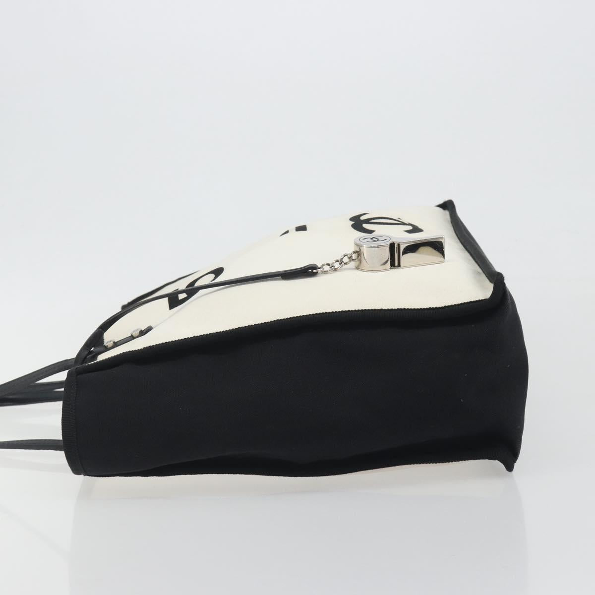 CHANEL Let's Lemon Tote Bag Canvas Beige Silver CC Auth 193780V