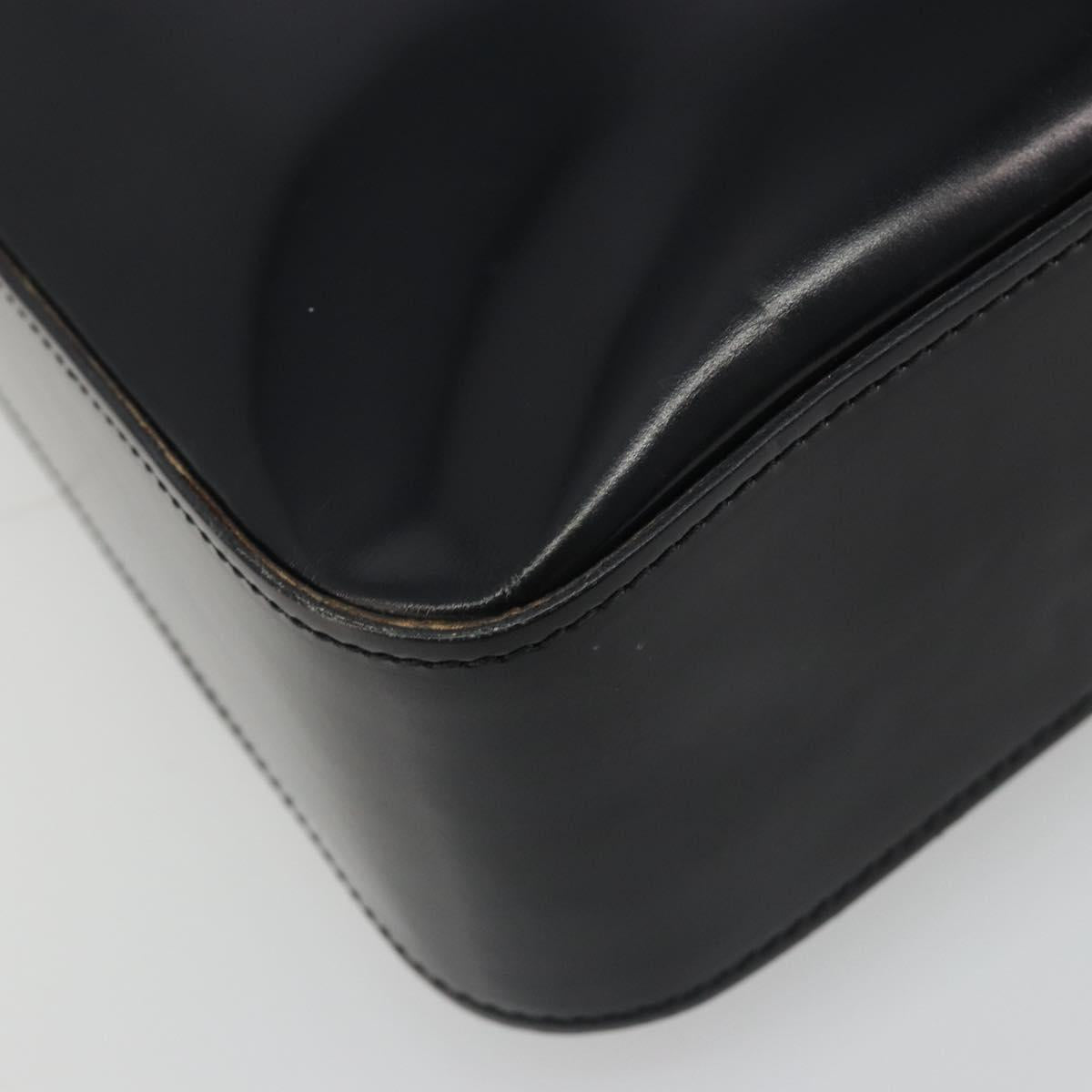 CELINE Shoulder Bag Leather Black Gold Auth 193781A