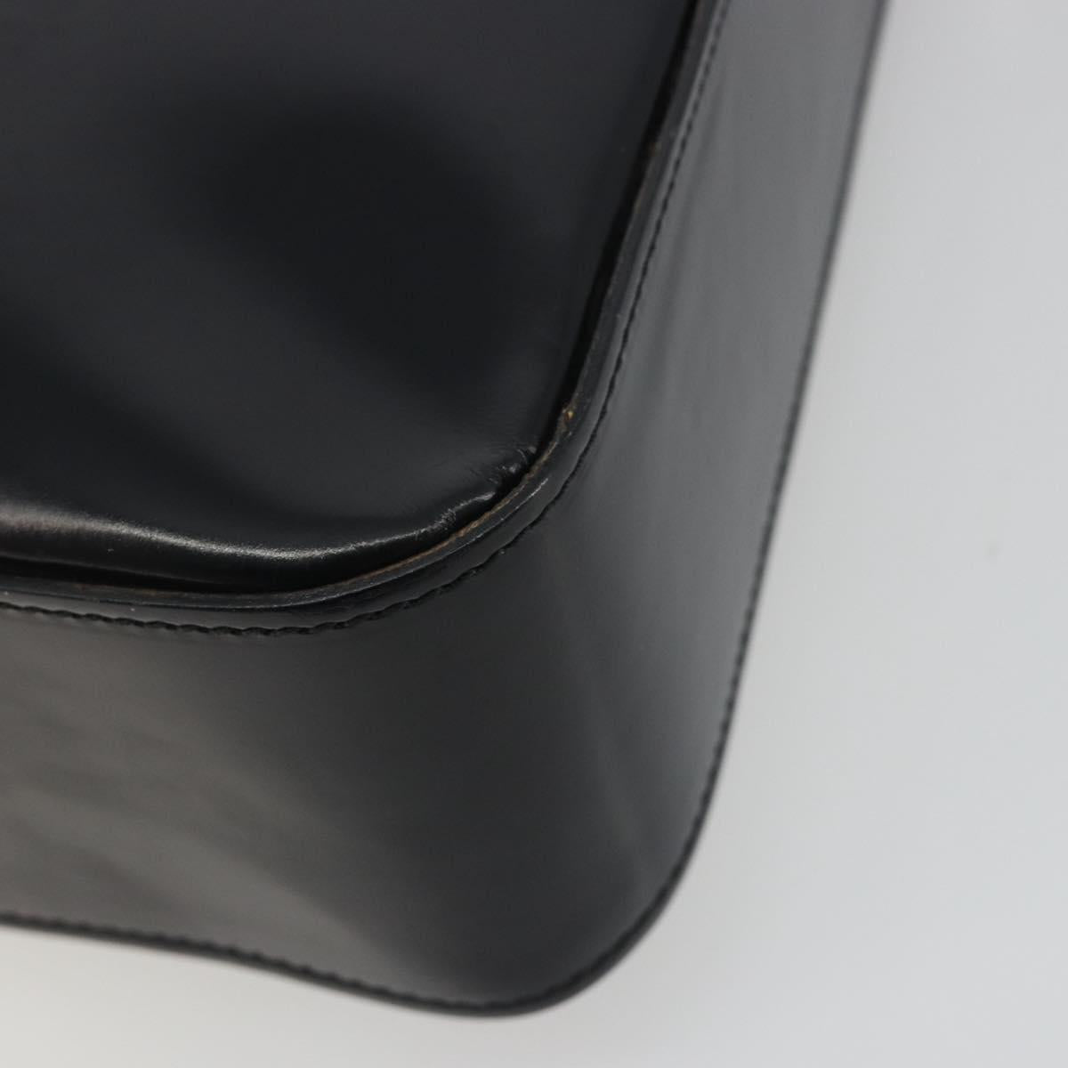 CELINE Shoulder Bag Leather Black Gold Auth 193781A