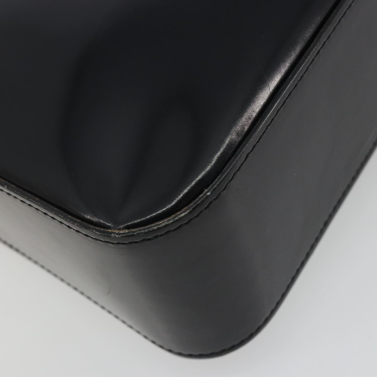 CELINE Shoulder Bag Leather Black Gold Auth 193781A