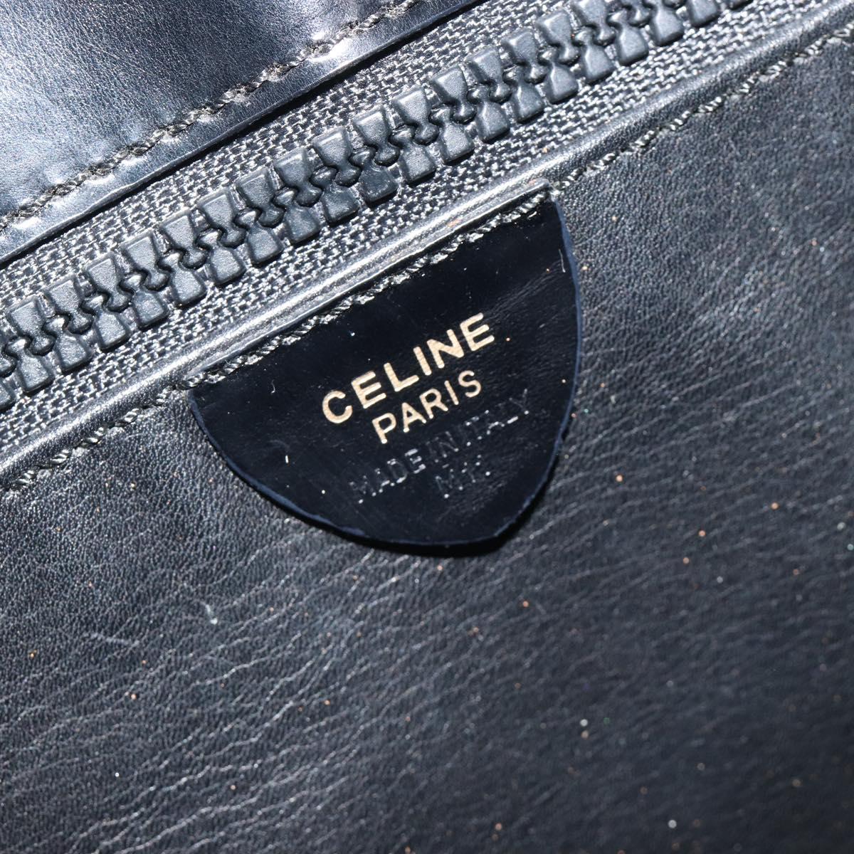 CELINE Shoulder Bag Leather Black Gold Auth 193781A