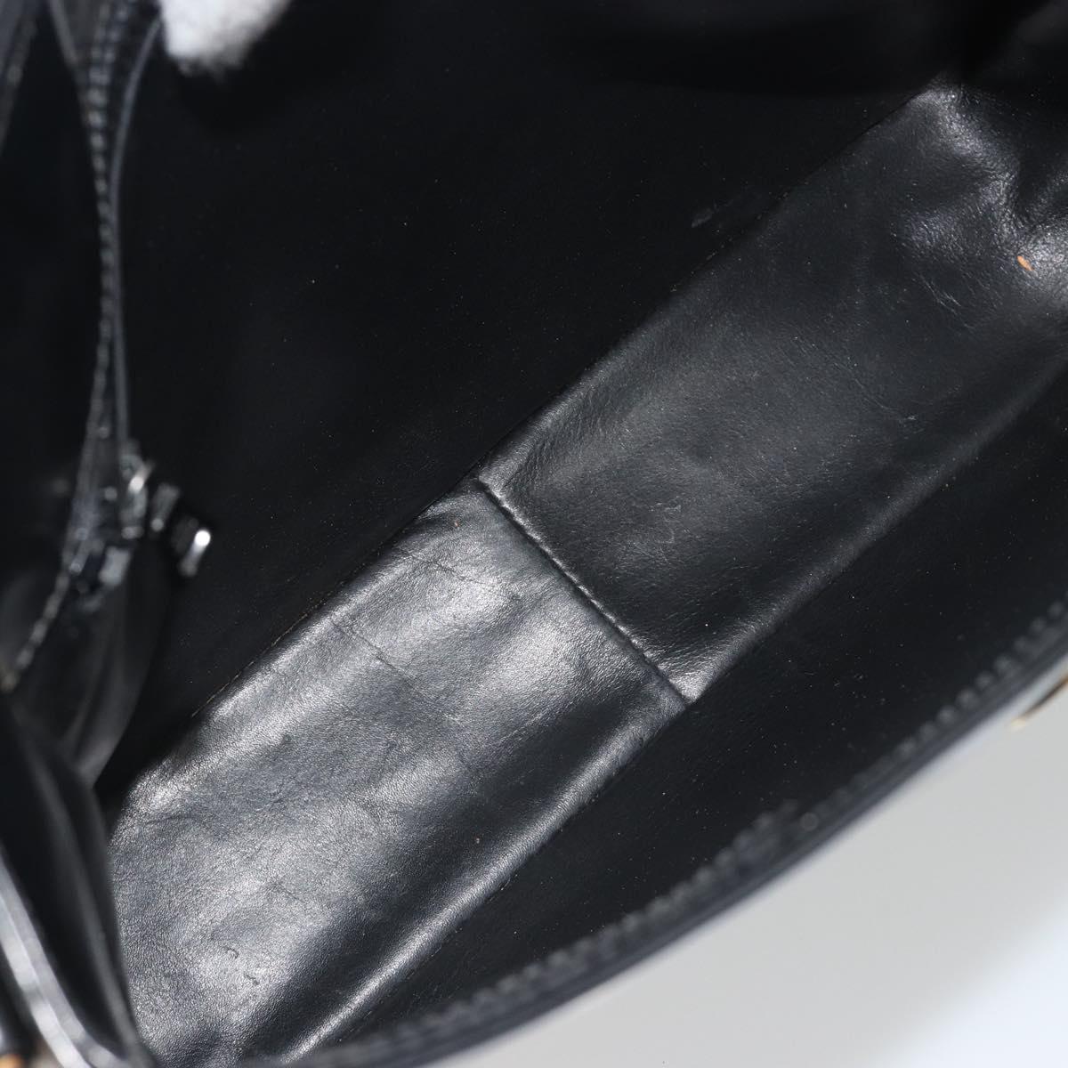 CELINE Shoulder Bag Leather Black Gold Auth 193781A