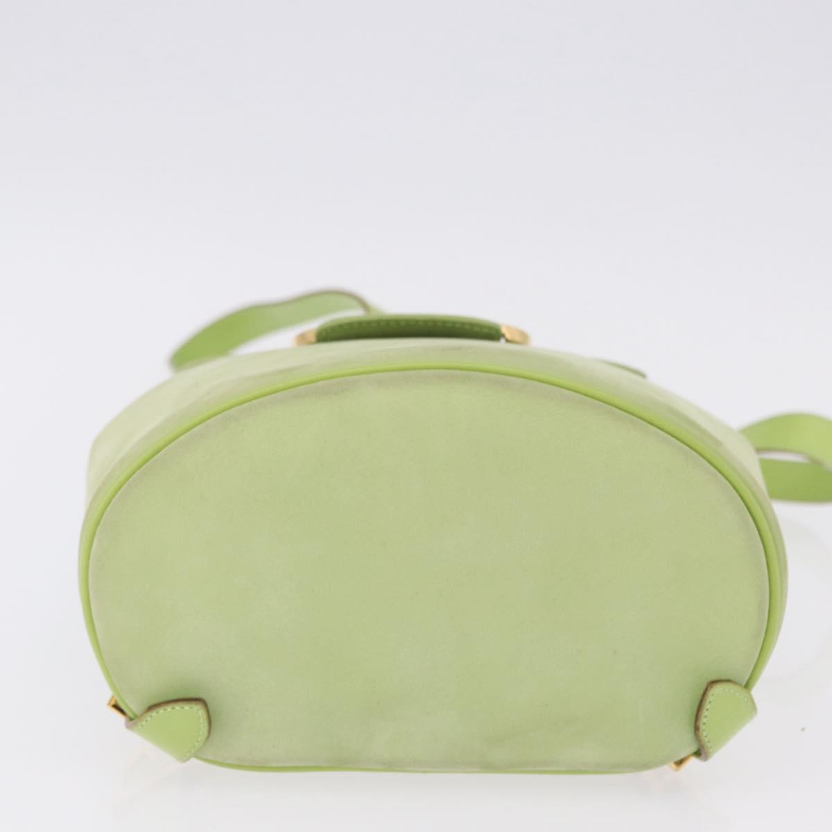 Salvatore Ferragamo Gancini Backpack Suede Green Gold Auth 193783A