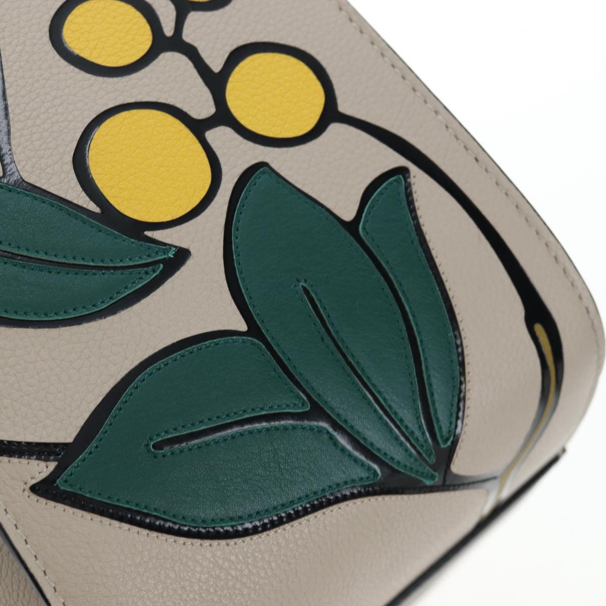LOEWE Hammock Herbarium Hand Bag Leather 2 Beige Silver Auth 193784SAM