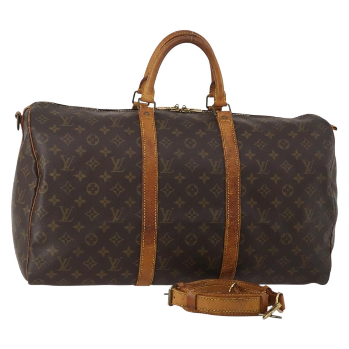 LOUIS VUITTON Monogram Keepall Bandouliere 50 Boston Bag M41416 LV Auth 193785