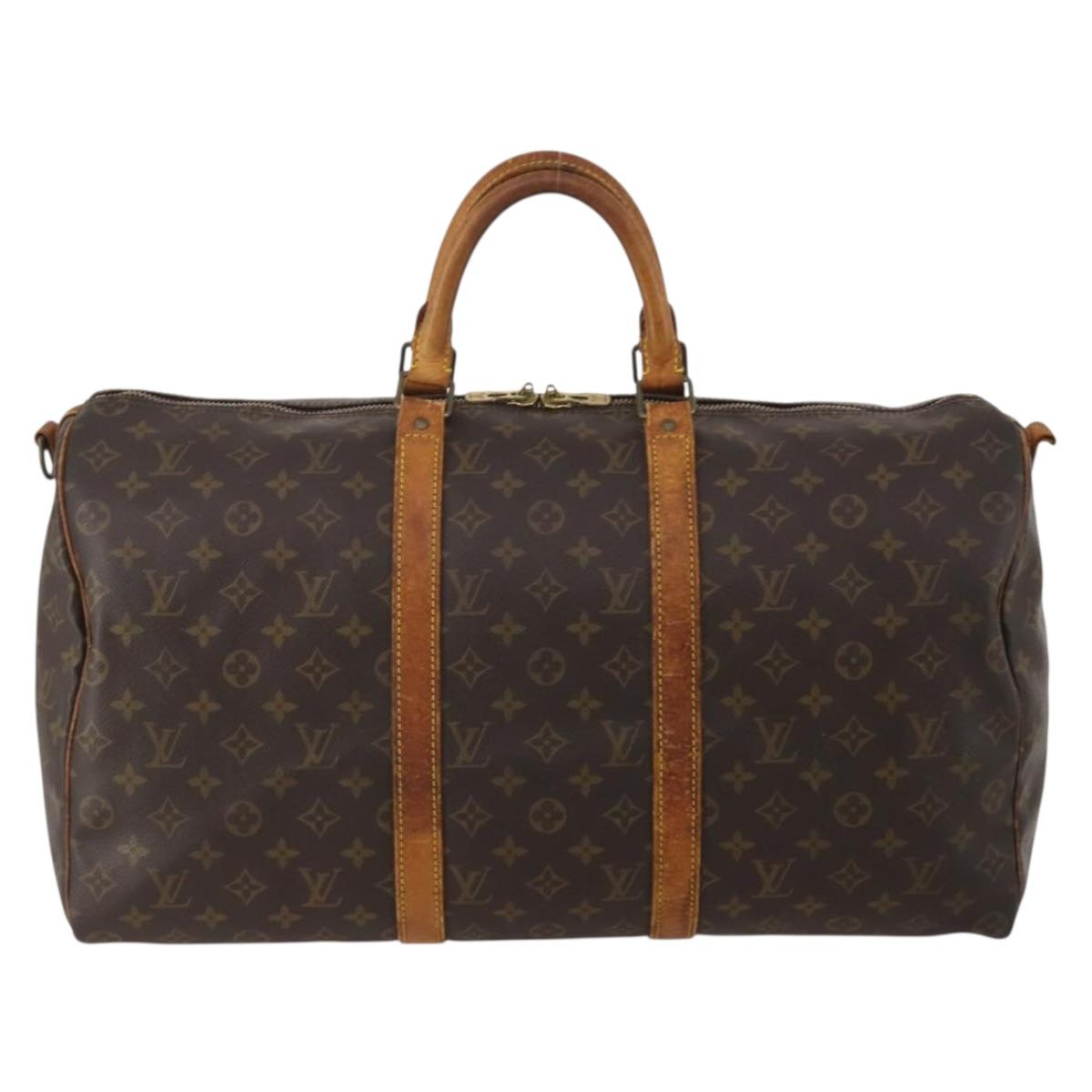 LOUIS VUITTON Monogram Keepall Bandouliere 50 Boston Bag M41416 LV Auth 193785