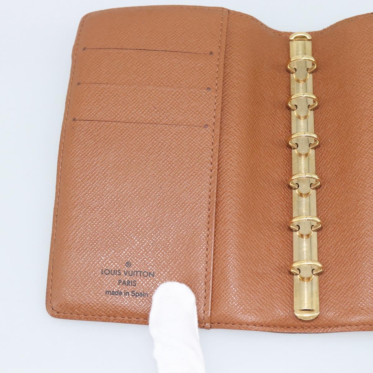 LOUIS VUITTON Monogram Agenda PM Day Planner Cover R20005 LV Auth 193794
