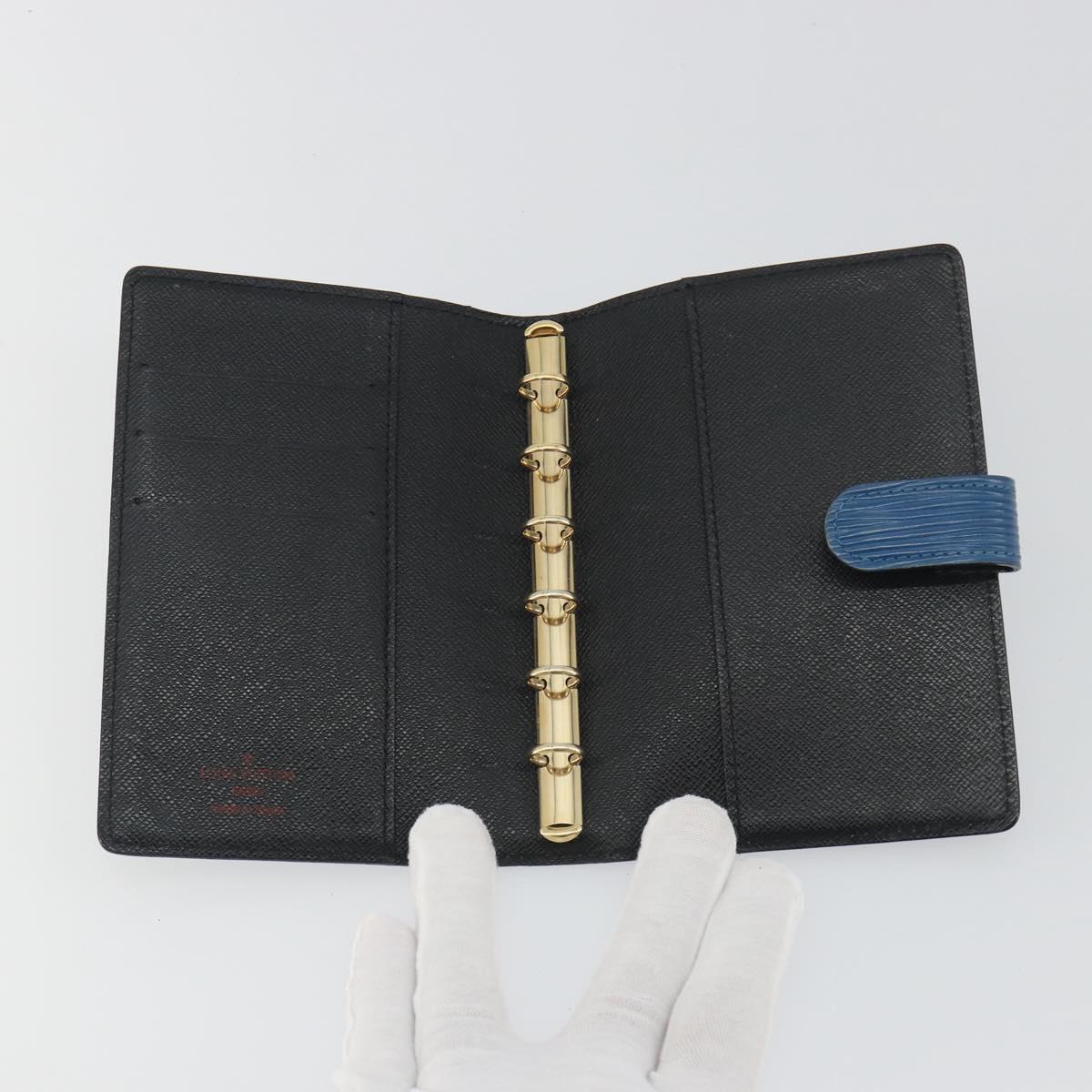 LOUIS VUITTON Epi Agenda PM Day Planner Cover Blue R20055 LV Auth 193796