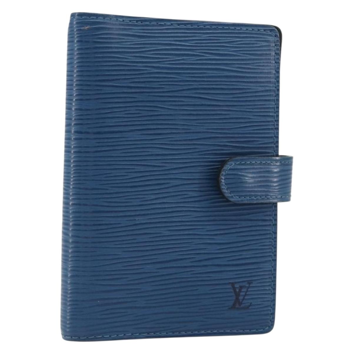 LOUIS VUITTON Epi Agenda PM Day Planner Cover Blue R20055 LV Auth 193796