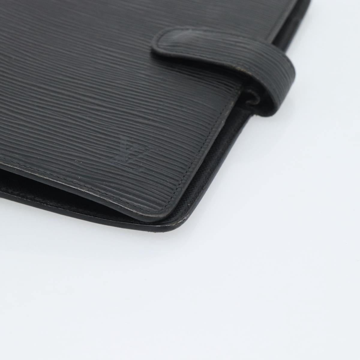 LOUIS VUITTON Epi Agenda MM Day Planner Cover Black R20042 LV Auth 193797