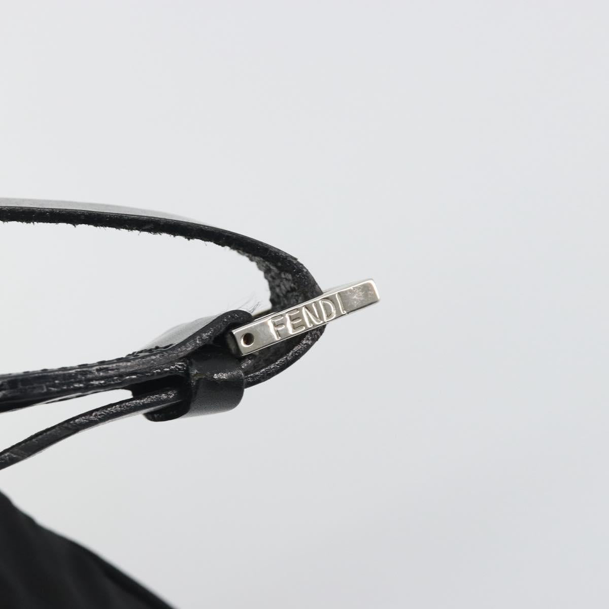 FENDI Zucca Canvas Shoulder Bag Black Auth 193804