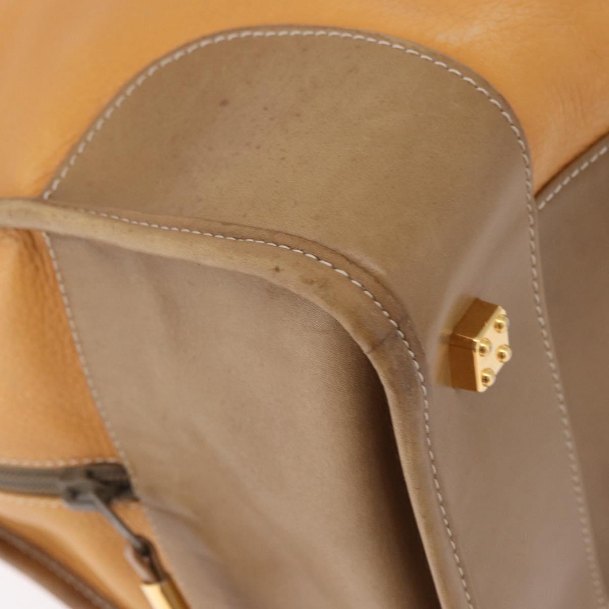 LOEWE Amazona 40 Hand Bag Leather Brown Gold Auth 193805A