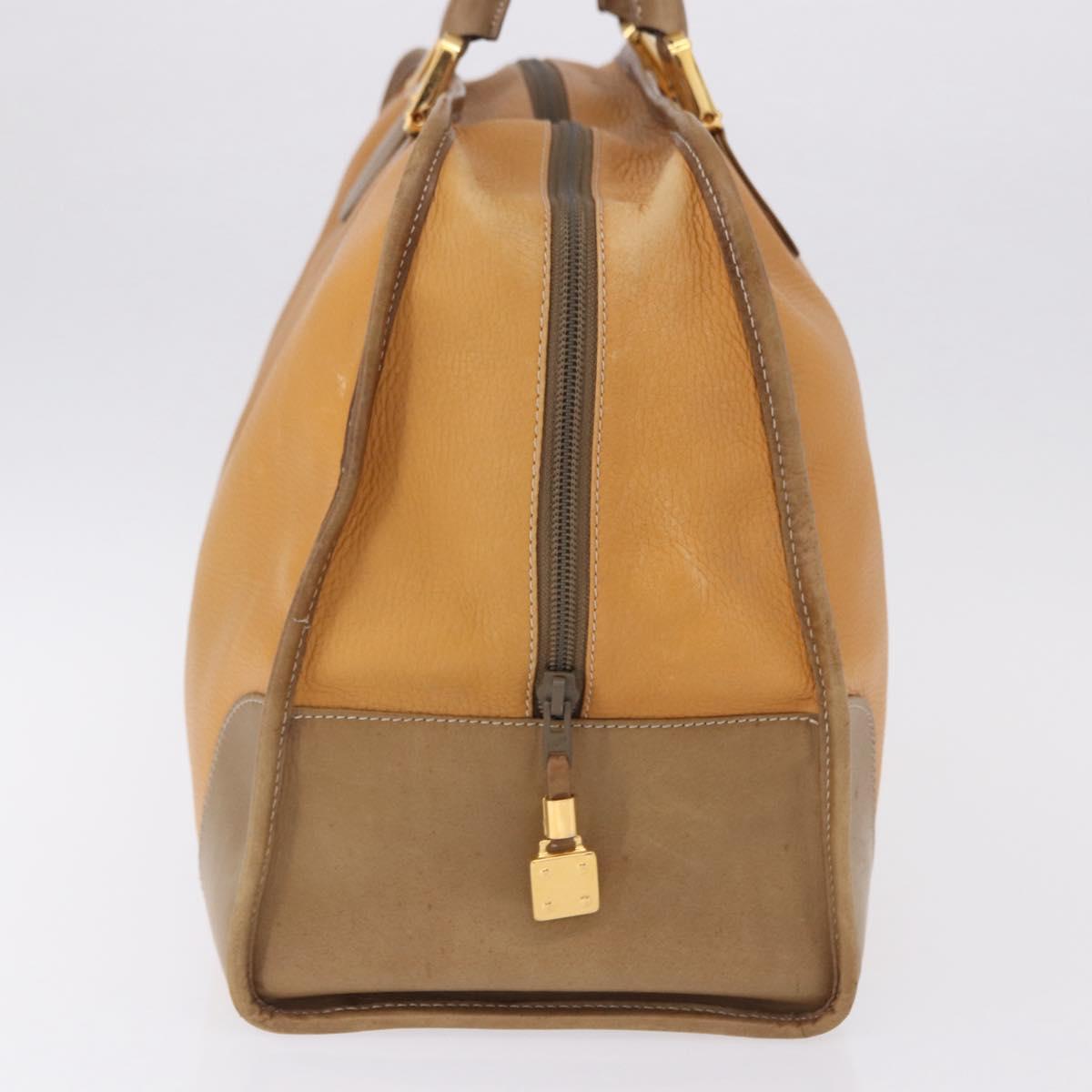 LOEWE Amazona 40 Hand Bag Leather Brown Gold Auth 193805A