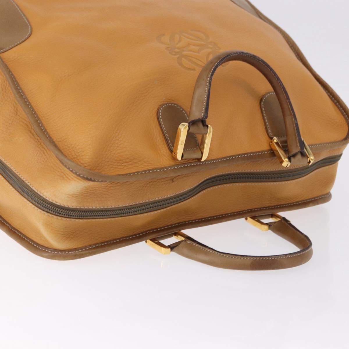 LOEWE Amazona 40 Hand Bag Leather Brown Gold Auth 193805A