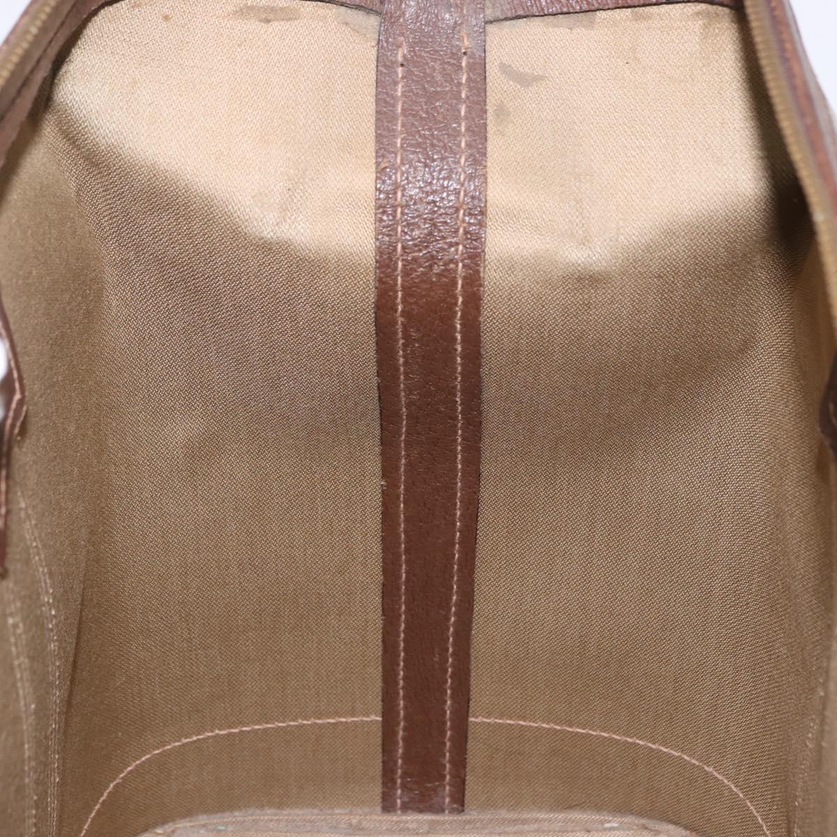 GUCCI GG Supreme Web Sherry Line Boston Bag PVC Beige Gold Auth 193806A