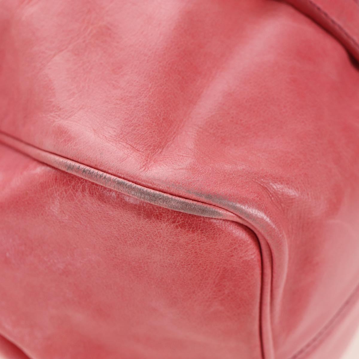 Miu Miu Hand Bag Leather 2way Pink Gold Auth 193807M