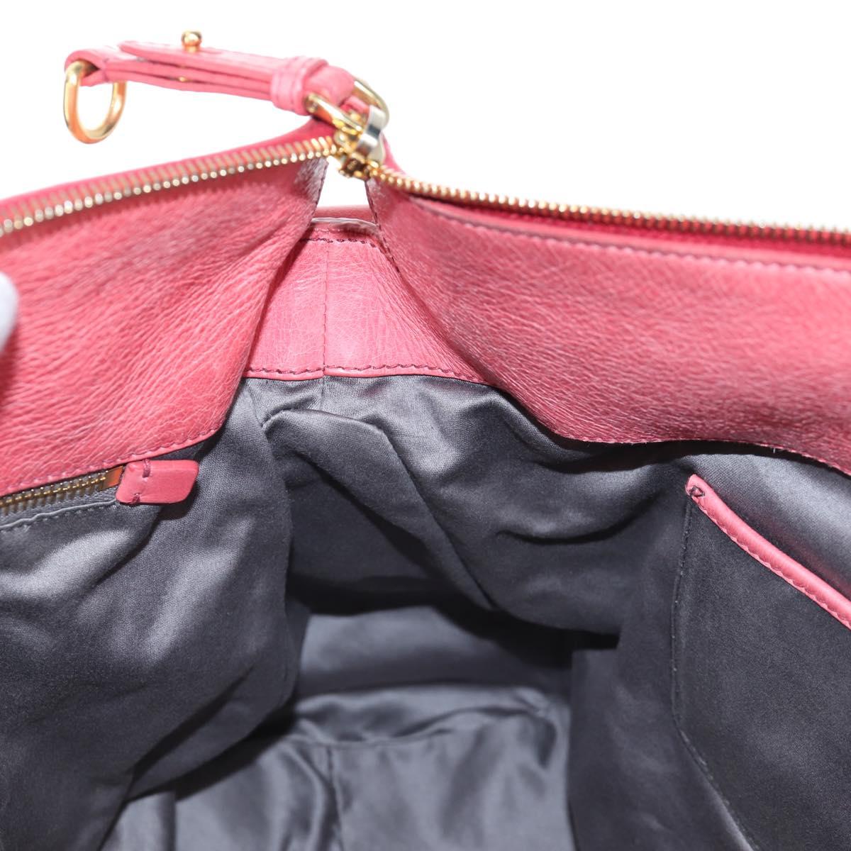 Miu Miu Hand Bag Leather 2way Pink Gold Auth 193807M