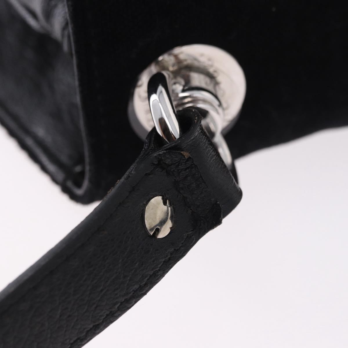 GUCCI Interlocking G Shoulder Bag Velor Black Silver Auth 193808V
