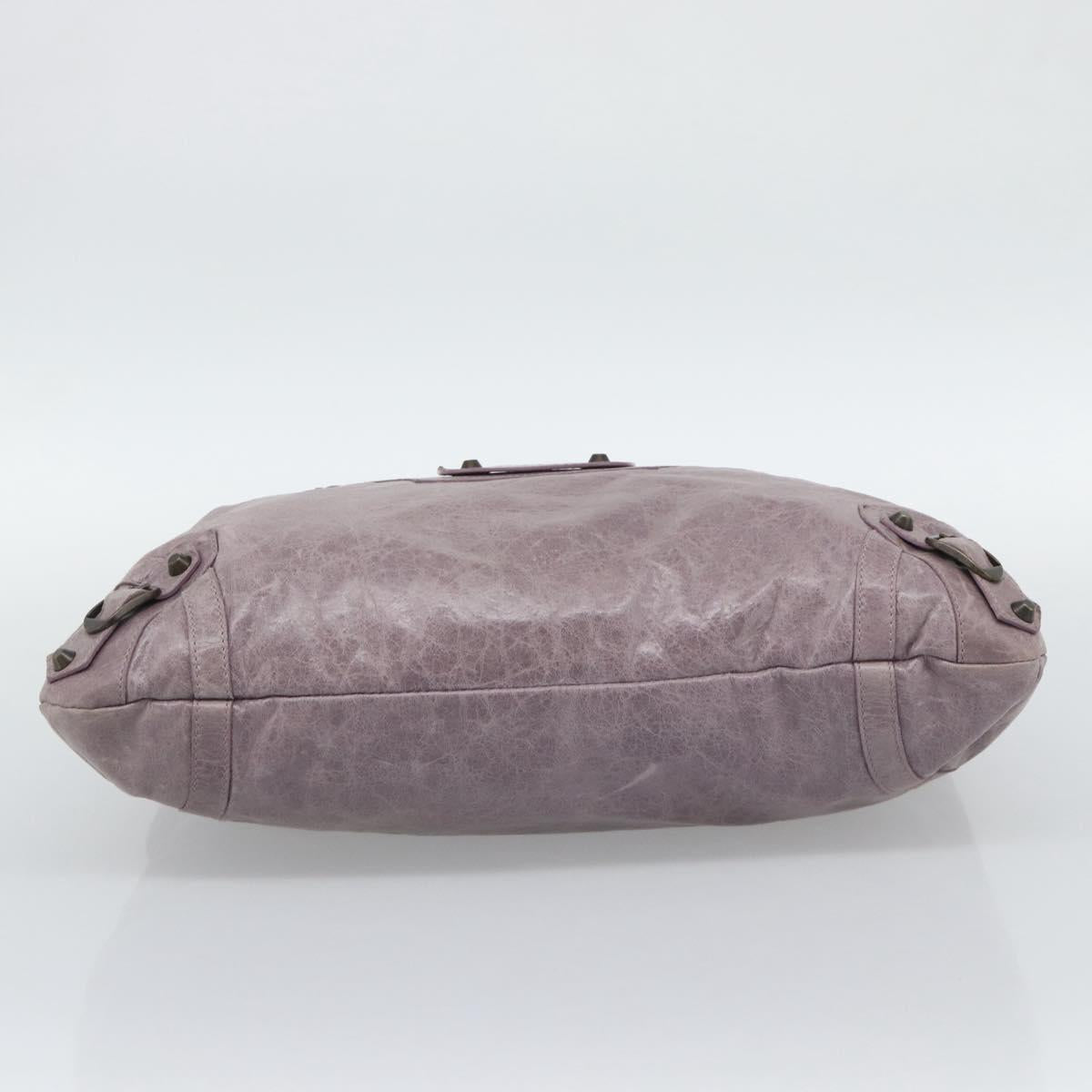 BALENCIAGA The Perth Hand Bag Leather Purple 128522 Auth 193809V