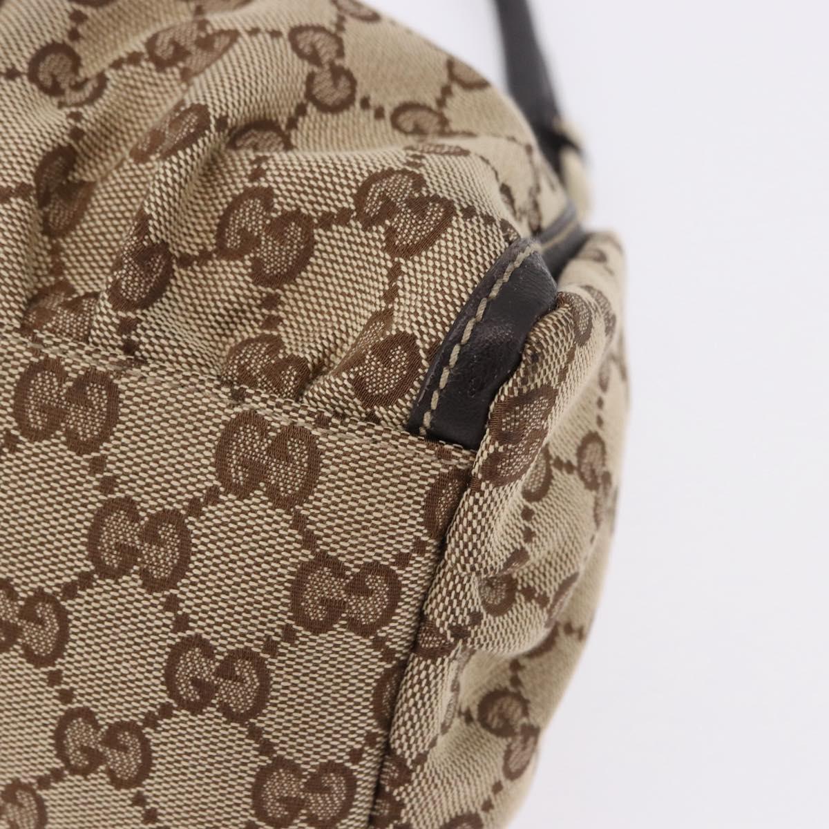 GUCCI GG Canvas Abbey Shoulder Bag Beige Gold 190525 Auth 193812V