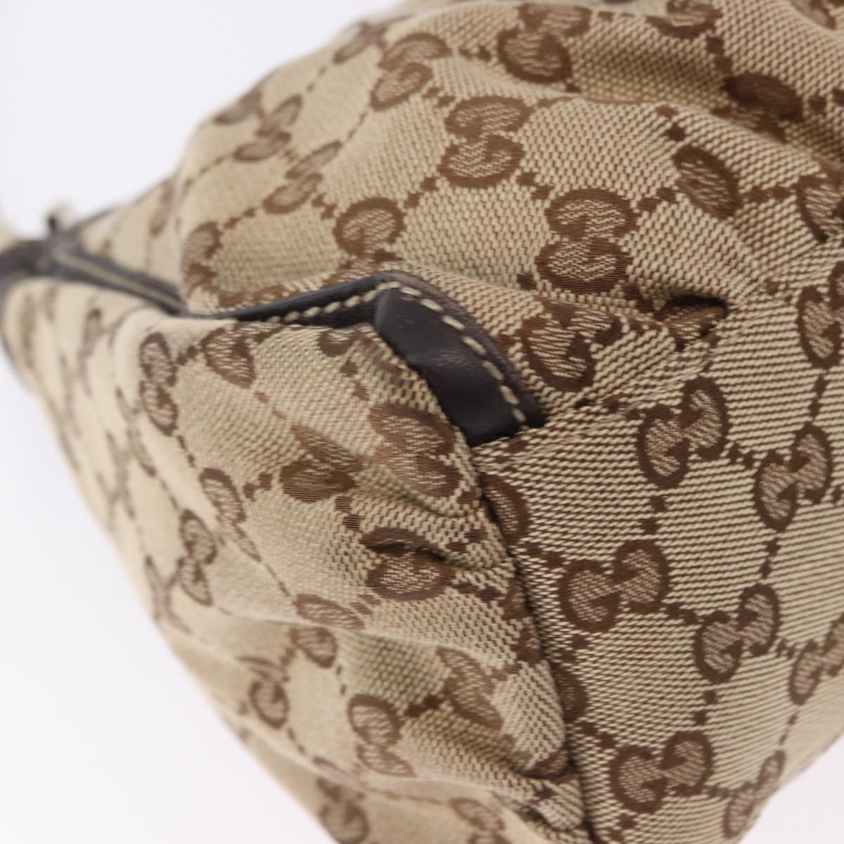 GUCCI GG Canvas Abbey Shoulder Bag Beige Gold 190525 Auth 193812V