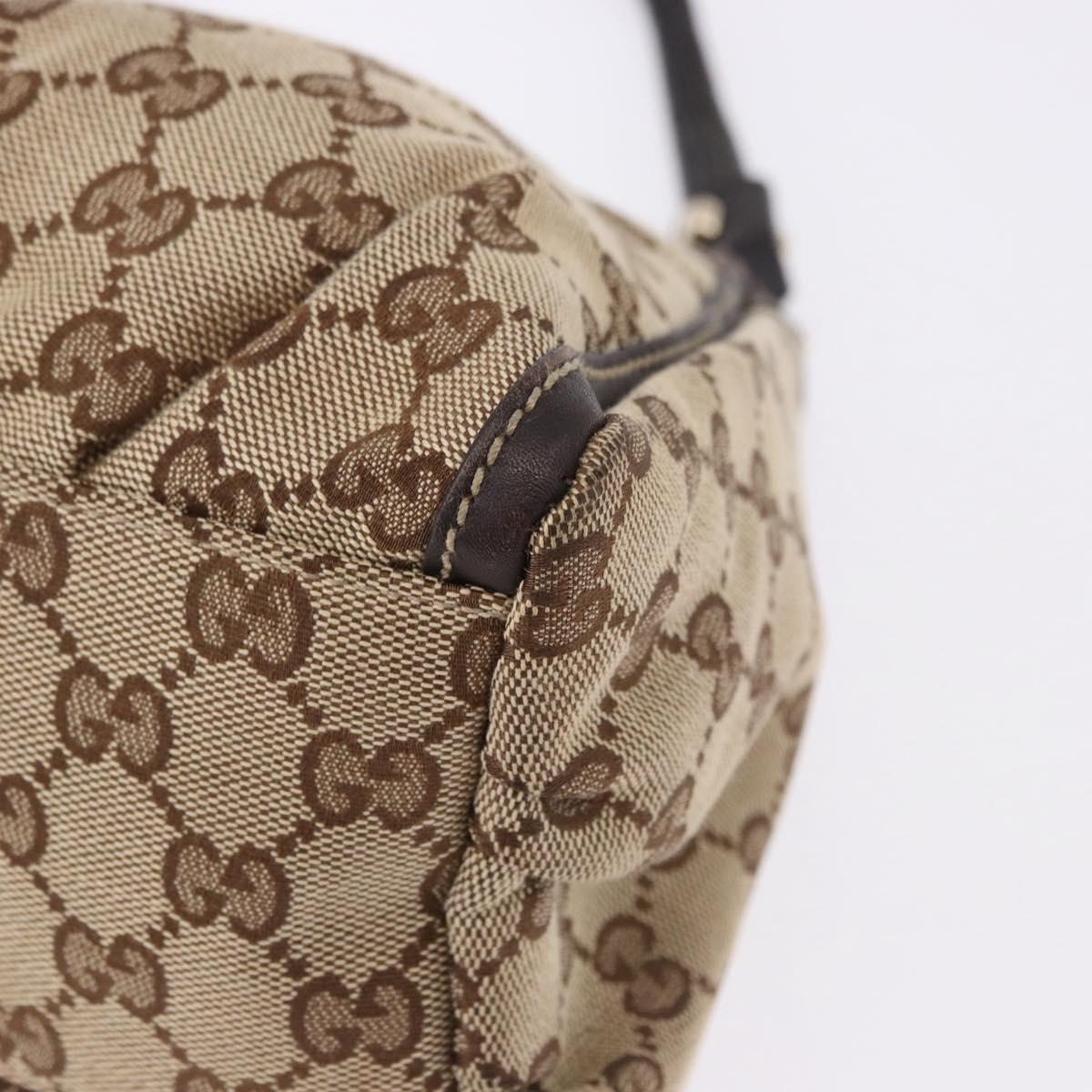 GUCCI GG Canvas Abbey Shoulder Bag Beige Gold 190525 Auth 193812V