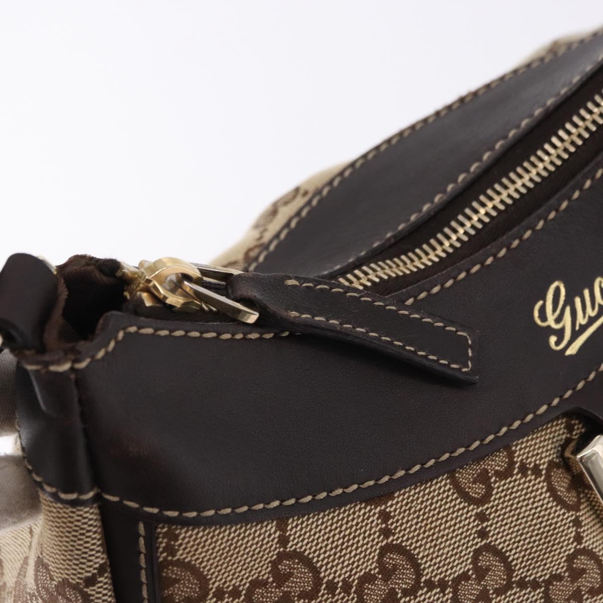 GUCCI GG Canvas Abbey Shoulder Bag Beige Gold 190525 Auth 193812V