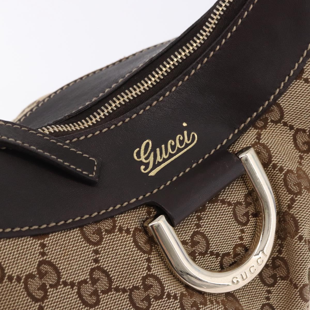GUCCI GG Canvas Abbey Shoulder Bag Beige Gold 190525 Auth 193812V