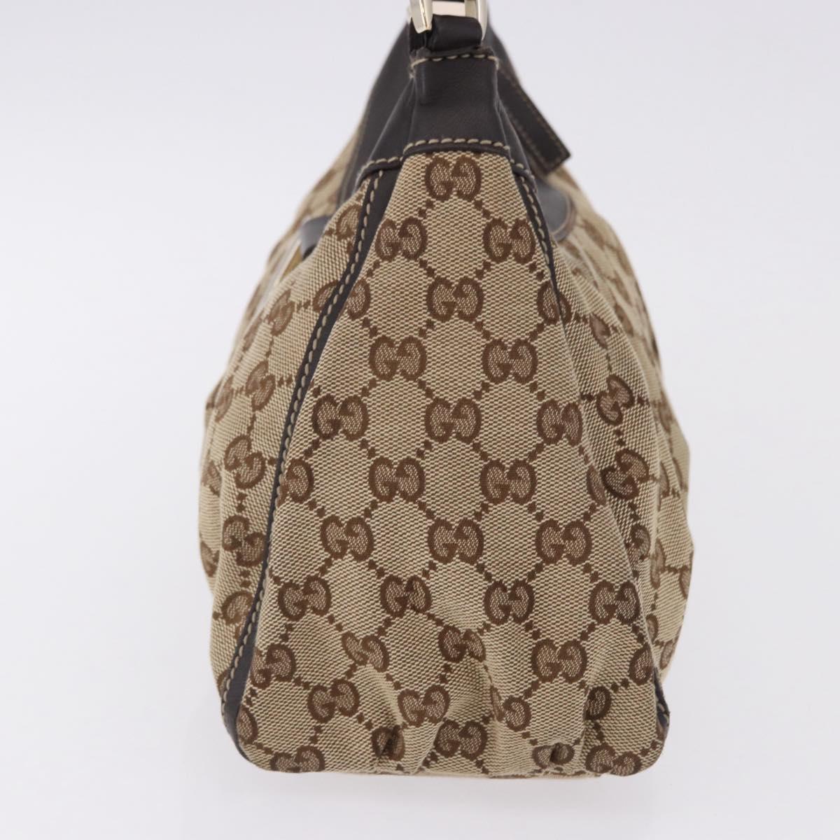 GUCCI GG Canvas Abbey Shoulder Bag Beige Gold 190525 Auth 193812V