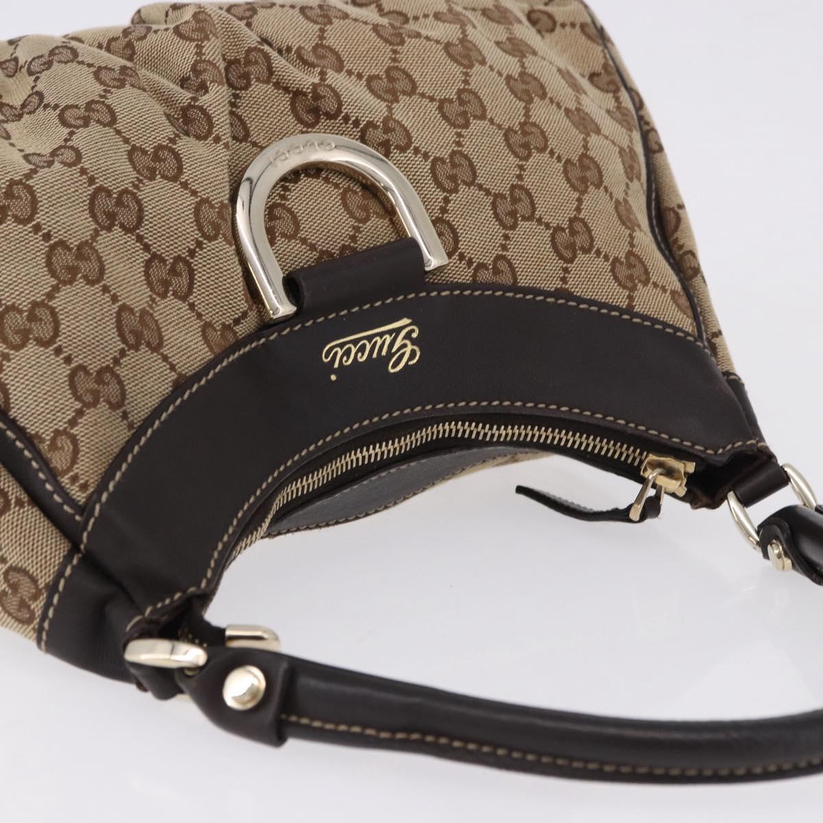 GUCCI GG Canvas Abbey Shoulder Bag Beige Gold 190525 Auth 193812V