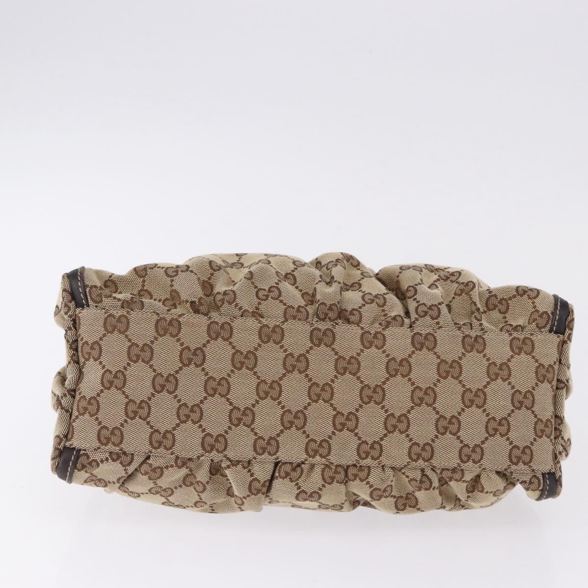 GUCCI GG Canvas Abbey Shoulder Bag Beige Gold 190525 Auth 193812V