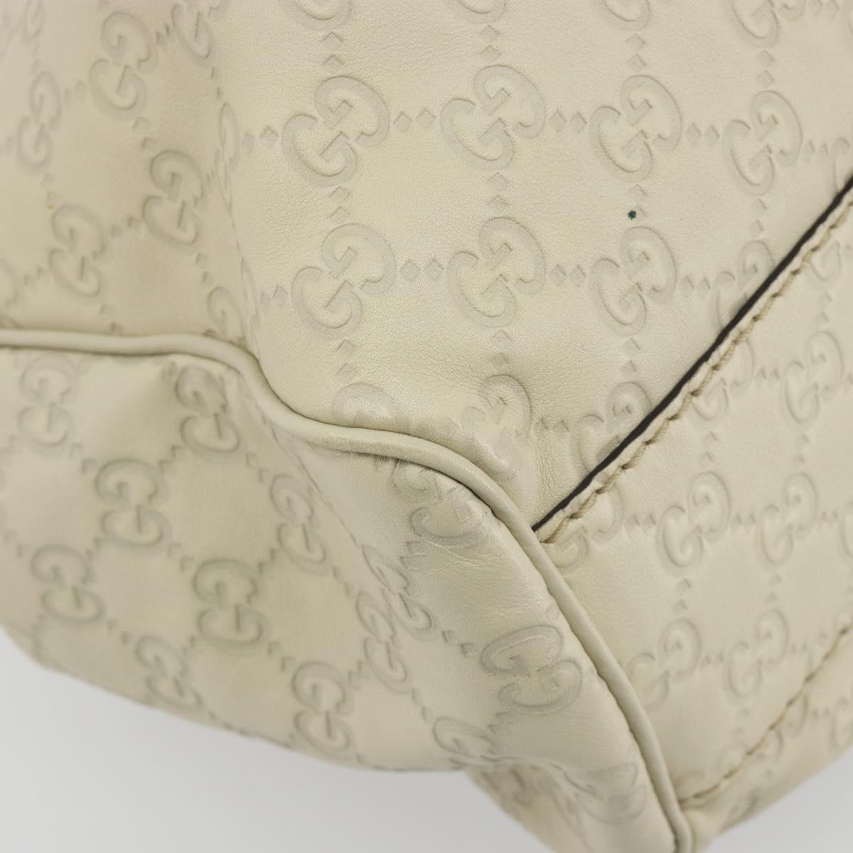 GUCCI GG Canvas Guccissima Tote Bag Leather Ivory Gold 211944 Auth 193843V