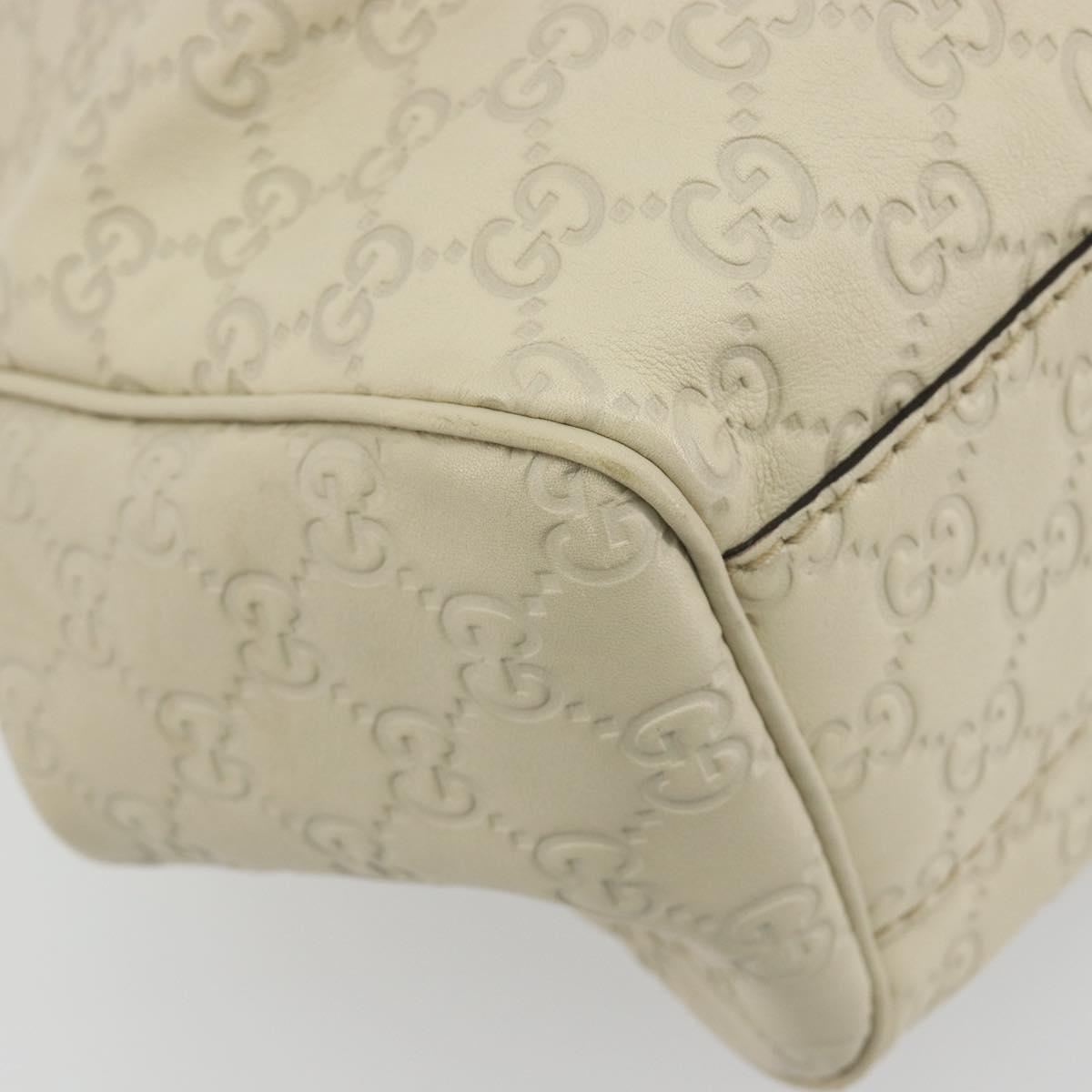 GUCCI GG Canvas Guccissima Tote Bag Leather Ivory Gold 211944 Auth 193843V