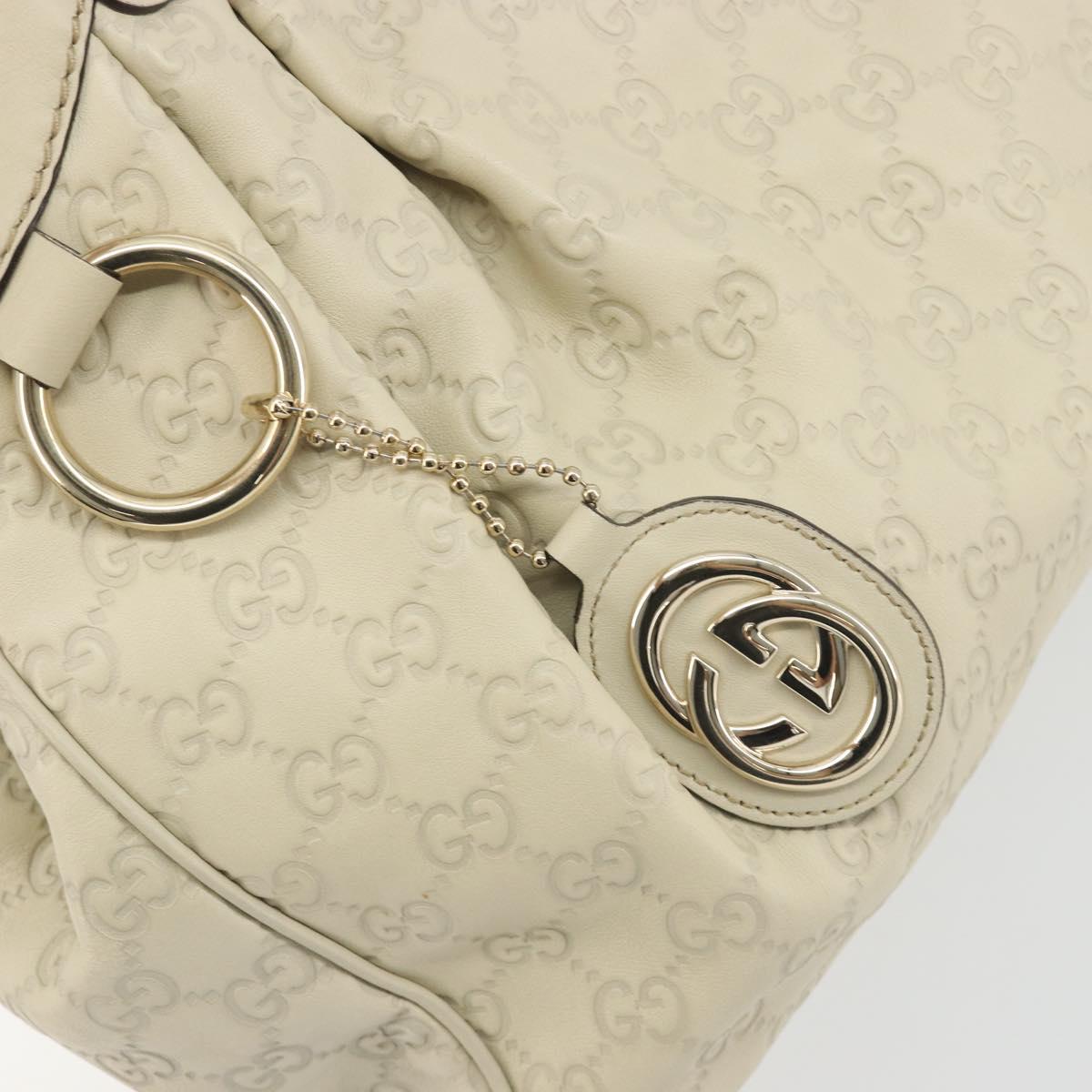 GUCCI GG Canvas Guccissima Tote Bag Leather Ivory Gold 211944 Auth 193843V