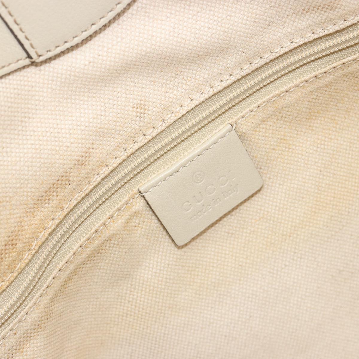 GUCCI GG Canvas Guccissima Tote Bag Leather Ivory Gold 211944 Auth 193843V